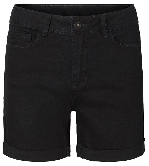 Vero Moda Dámské kraťasy Hot Seven Nw Dnm Fold Shorts Mix Noos Black S
