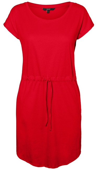Vero Moda Dámské šaty April SS Short Dress GA Color Chinese Red XS