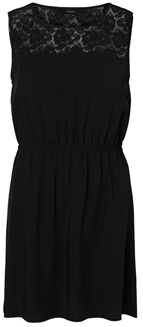 Vero Moda Dámské šaty Boca S/L Lace Short Dress Black M