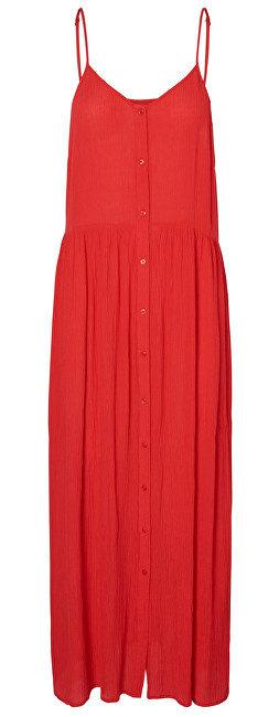 Vero Moda Dámské šaty Morning Midi Dress Chinese Red M