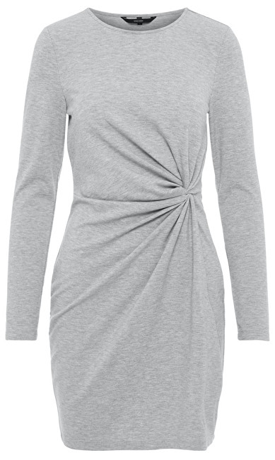 Vero Moda Dámské šaty Smia L/S Knot Dress D2-1 Light Grey Melange S
