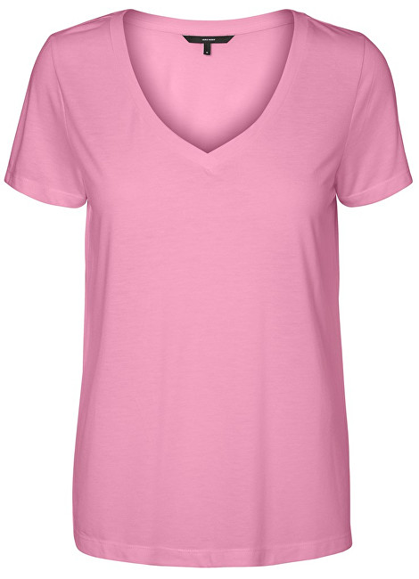 Vero Moda Dámské triko Spicy V-neck Ss Top Color Prism Pink XS