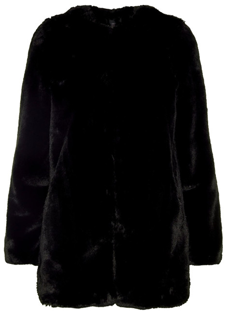 Vero Moda Dámský kabát Valli Faux Fur Jacket Black M