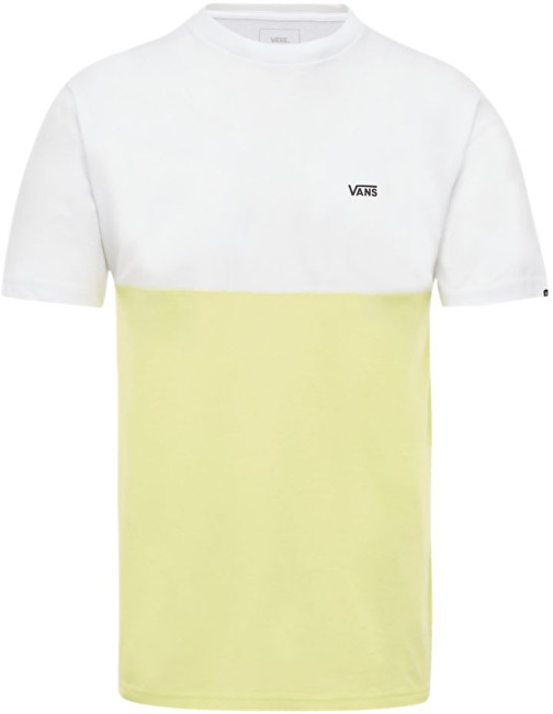 VANS Pánské triko Colorblock Tee White/Sunny Lime VN0A3CZDTK61 L