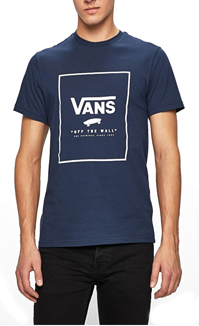 VANS Pánské triko Print Box Dress Blues/White VN0A312S5S21 XL