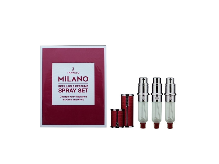 Travalo Milano - plnitelný flakon 3 x 5 ml (tmavě růžový)