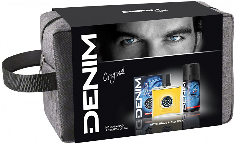 Denim Original - voda po holení 100 ml + deodorant ve spreji 150 ml + taštička