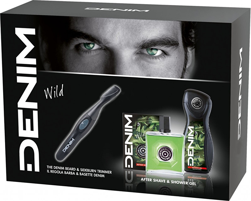Denim Wild - voda po holení 100 ml + sprchový gel 250 ml + zastřihovač vousů