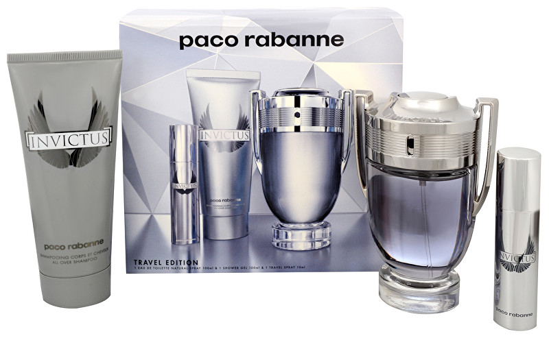 Paco Rabanne Invictus - EDT 100 ml + sprchový gel 100 ml + EDT 10 ml