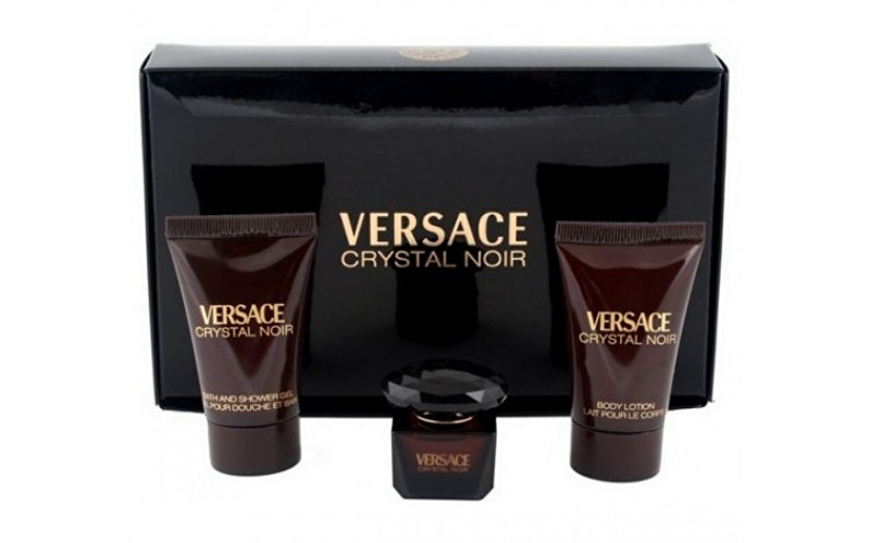 Versace Crystal Noir - EDT 5 ml + tělové mléko 25 ml + sprchový gel 25 ml