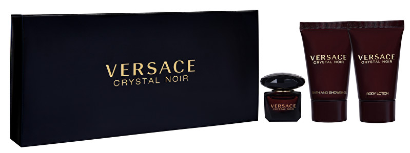 Versace Crystal Noir - EDT 5 ml + tělové mléko 25 ml + sprchový gel 25 ml