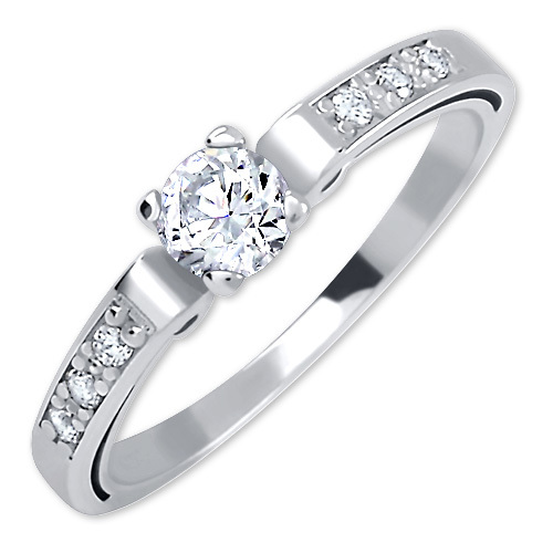 Brilio Dámský prsten z bílého zlata s krystaly 229 001 00498 07 53 mm