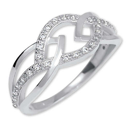 Brilio Dámský prsten z bílého zlata s krystaly 229 001 00805 07 53 mm