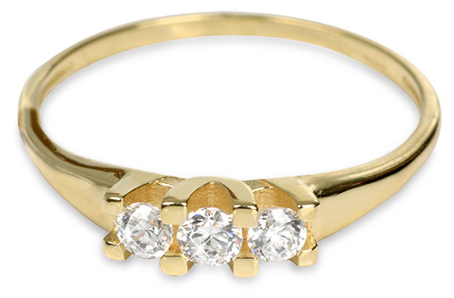 Brilio Zlatý dámský prsten s krystaly 229 001 00707 - 1,35 g 57 mm