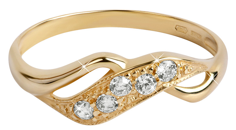 Brilio Zlatý prsten s krystaly 229 001 00125 59 mm