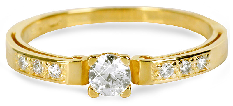 Brilio Zlatý prsten s krystaly 229 001 00498 - 1,45 g 50 mm