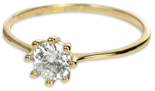 Brilio Zlatý zásnubní prsten s krystalem 226 001 00934 - 1,30 g 57 mm