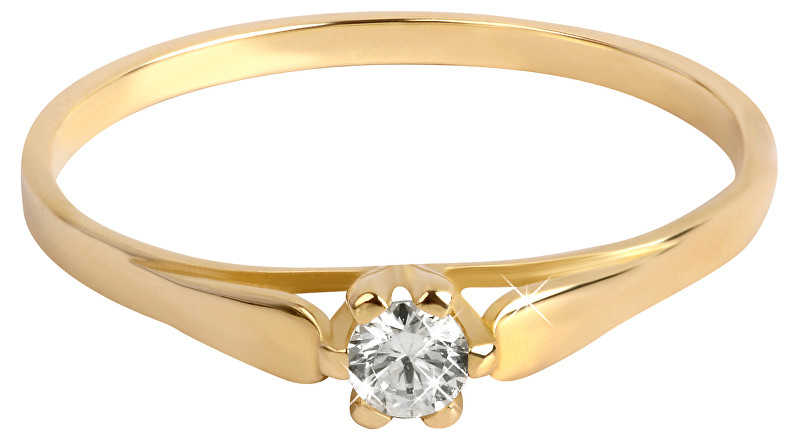 Brilio Zlatý zásnubní prsten se zirkonem 226 001 00992 57 mm