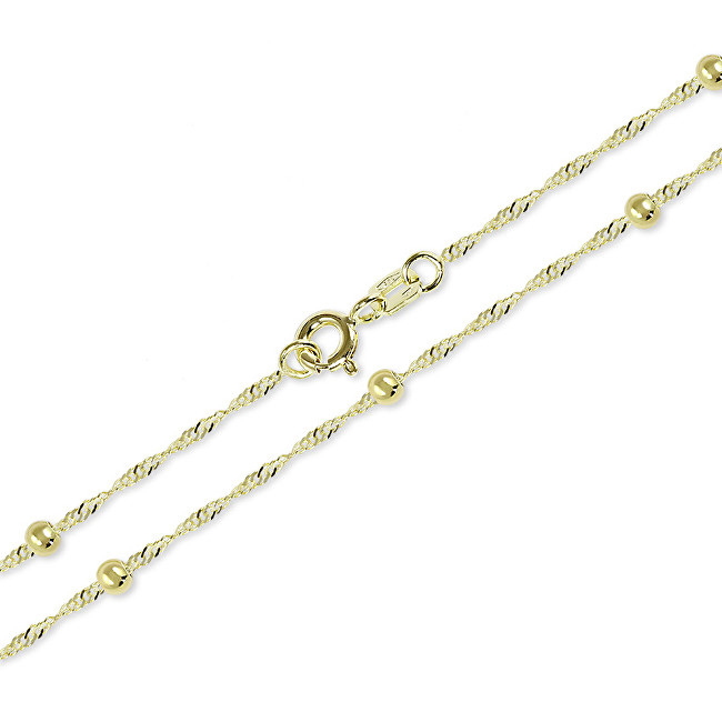 Brilio Zlatý náhrdelník Lambáda s kuličkami 45 cm 273 115 00007 - 1,85 g