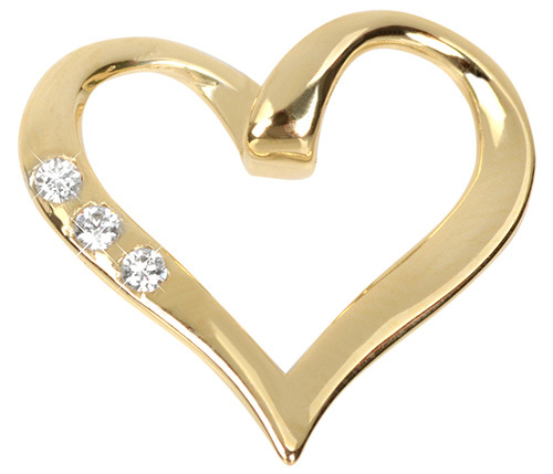 Brilio Zlatý přívěsek srdce s krystaly 249 001 00354 - 0,75 g