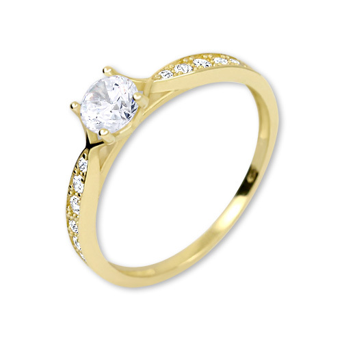 Brilio Zlatý prsten s krystaly 229 001 00753 58 mm