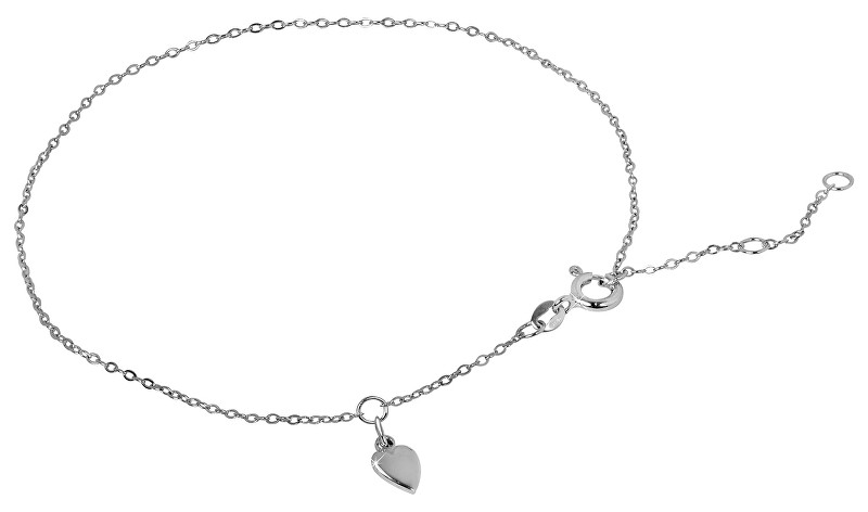 Brilio Silver Řetízek na nohu Srdce 26 cm 461 001 01075 04 - 1,16 g