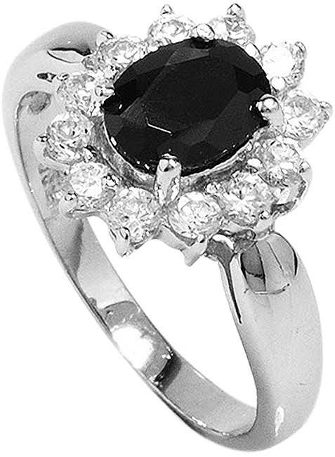 Brilio Silver Stříbrný prsten s černým krystalem 5121615B 52 mm