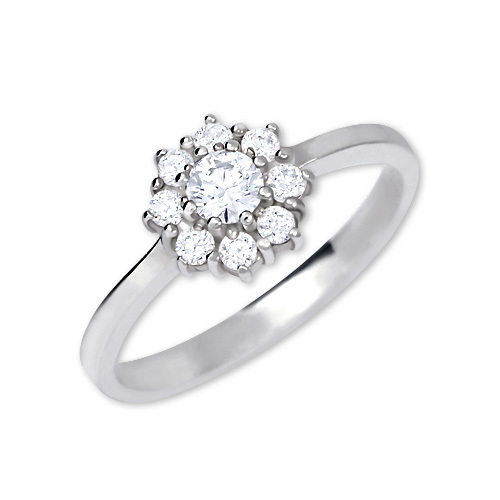 Brilio Silver Stříbrný zásnubní prsten 426 001 00432 04 - čirý - 2,30 g 58 mm