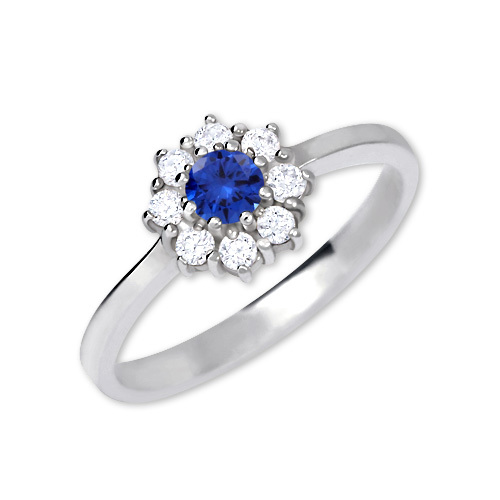 Brilio Silver Stříbrný zásnubní prsten 426 001 00432 04 - modrý - 2,30 g 50 mm