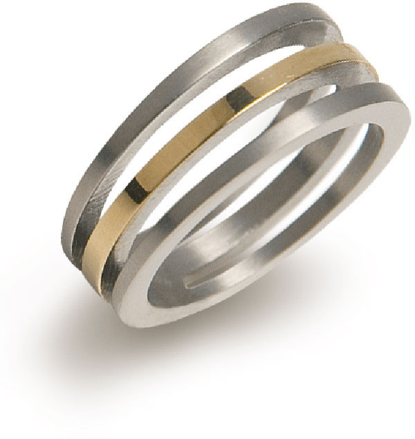 Boccia Titanium Pozlacený titanový prsten 0128-02 60 mm