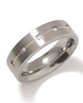 Boccia Titanium Snubní titanový prsten s diamanty 0101-19 58 mm