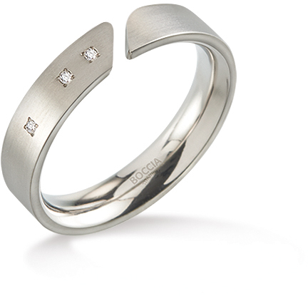 Boccia Titanium Titanový prsten s diamanty 0140-02 53 mm