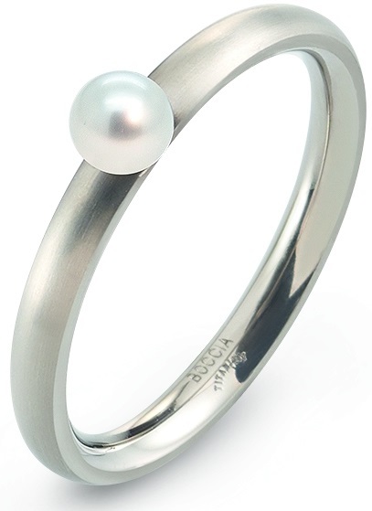 Boccia Titanium Titanový prsten s perličkou 0145-01 - SLEVA
