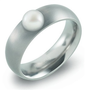 Boccia Titanium Titanový prsten s perlou 0102-15 52 mm