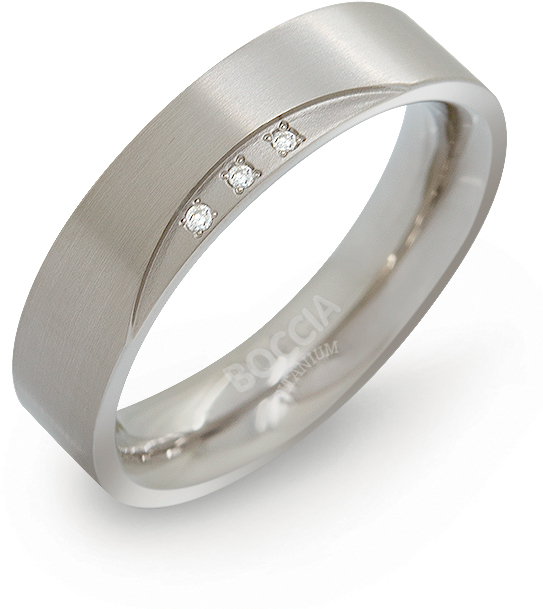 Boccia Titanium Titanový snubní prsten s diamanty 0138-02 52 mm