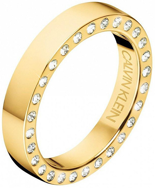 Calvin Klein Luxusní pozlacený prsten s krystaly Hook KJ06JR1401 57 mm