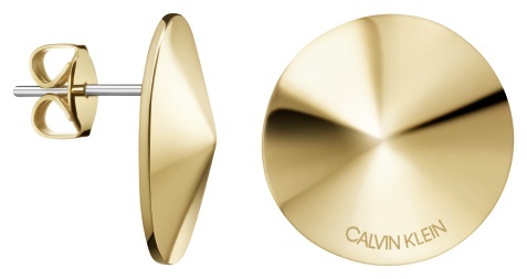 Calvin Klein Pozlacené ocelové náušnice Spinner KJBAJE100200