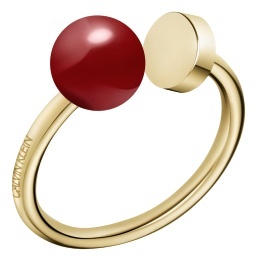 Calvin Klein Pozlacený ocelový prsten Bubbly KJ9RJR1402 57 mm