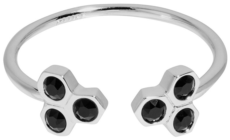 Cluse Prsten s černými krystaly CLJ42008 54 mm