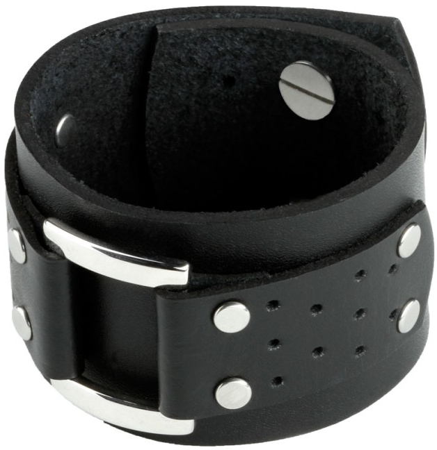 Cow Style Černý kožený náramek Vegas CS03-5019