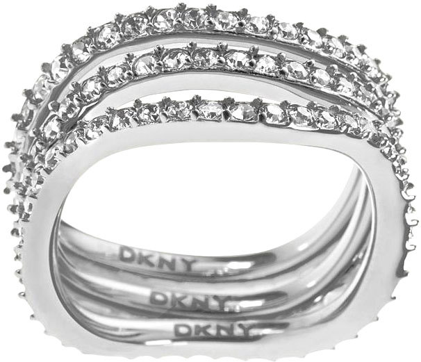 DKNY Trojitý prsten s krystaly NJ1919040 56 mm
