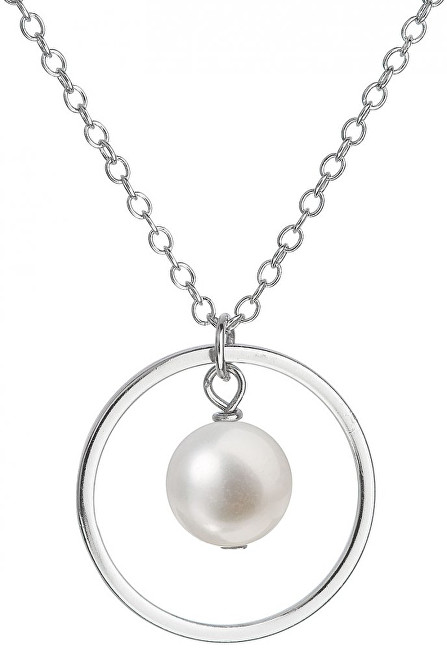 Evolution Group Stříbrný náhrdelník s pravou perlou Pavona 22018.1 (řetízek, přívěsek)