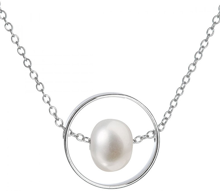 Evolution Group Stříbrný náhrdelník s pravou perlou Pavona 22019.1