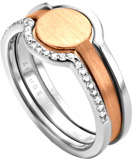 Esprit Stříbrný bicolor prsten 2v1 Fuse ESRG003012 53 mm