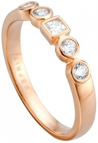 Esprit Stříbrný prsten s krystaly Flow ESRG005213 57 mm