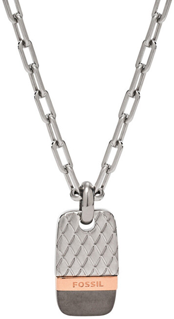 Fossil Pánský ocelový náhrdelník s přívěskem JF02084998