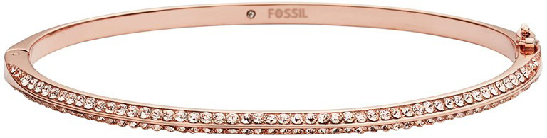 Fossil Pevný bronzový náramek s krystaly JF02120791