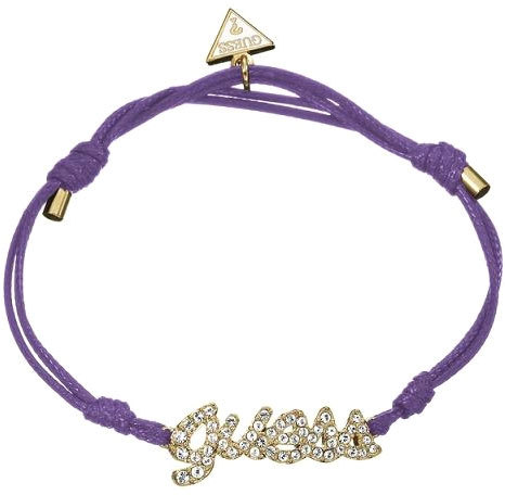Guess Bavlněný náramek fialový UBB21206