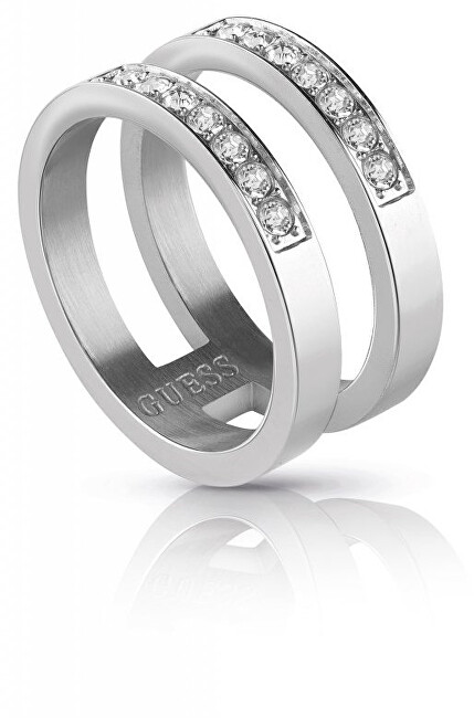 Guess Dvojitý prsten s krystaly UBR78006 52 mm