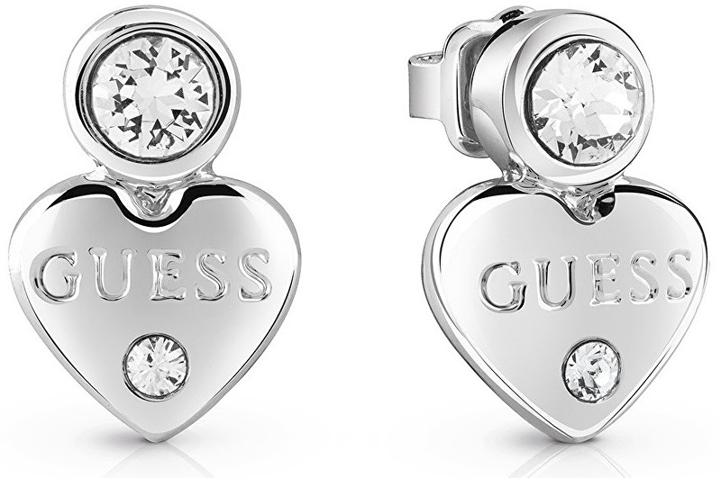 Guess Elegantní srdíčkové náušnice UBE82001